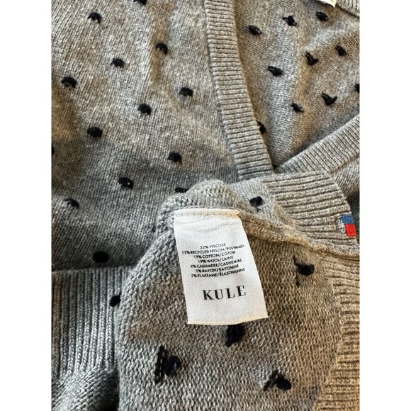 Kule The Dottie Cardigan Gray Black Polka Dot Size Medium - Picture 6 of 10